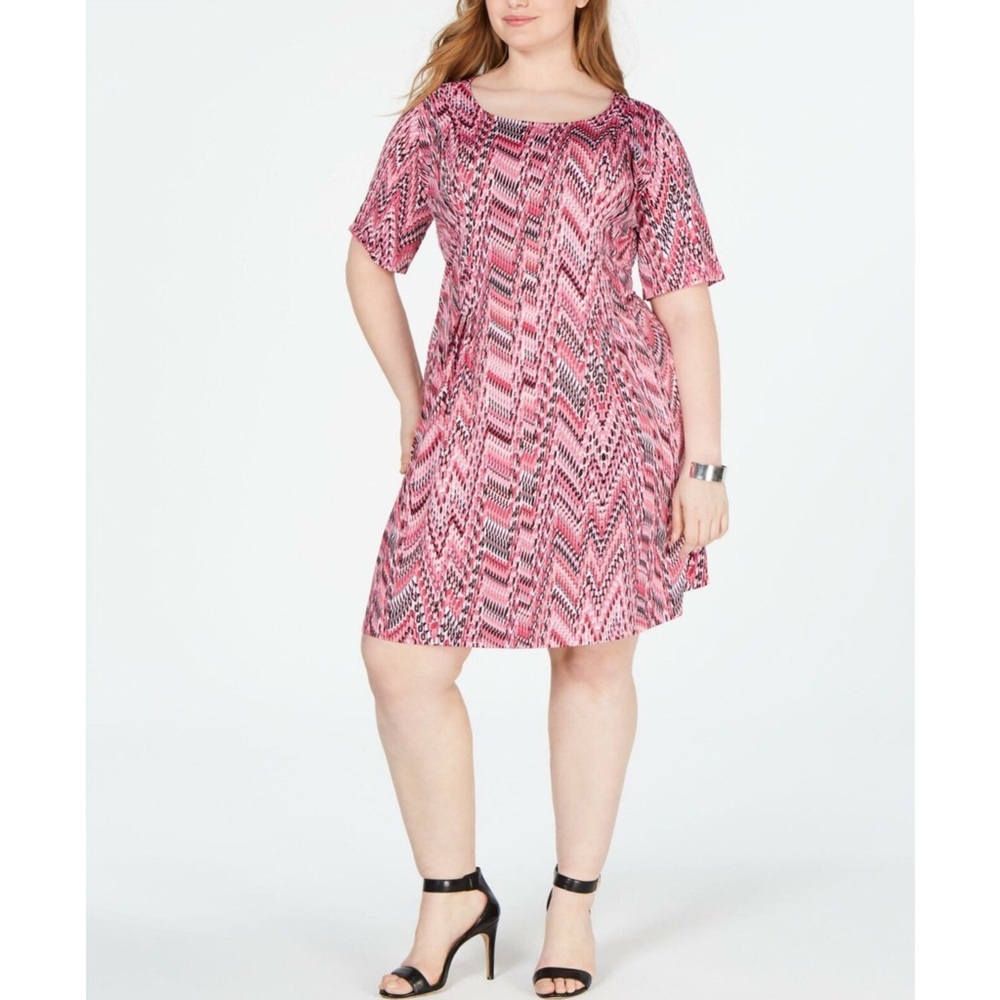 NY Collection Animal Print Swing Dress